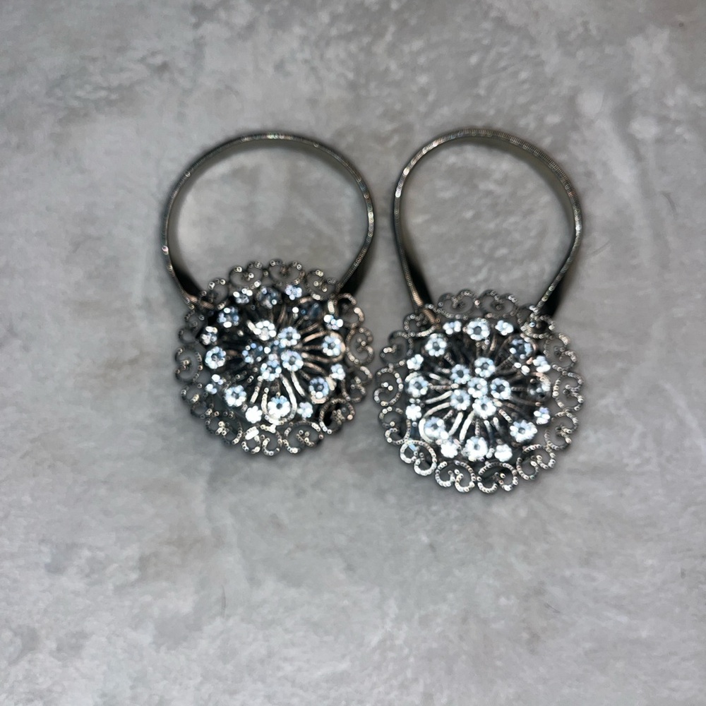 Elegant Silver Curtain Tiebacks